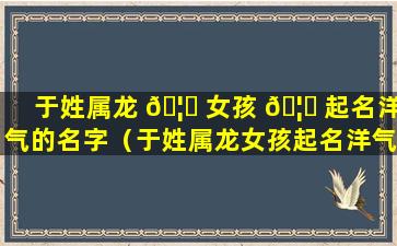 于姓属龙 🦉 女孩 🦈 起名洋气的名字（于姓属龙女孩起名洋气的名字有哪些）